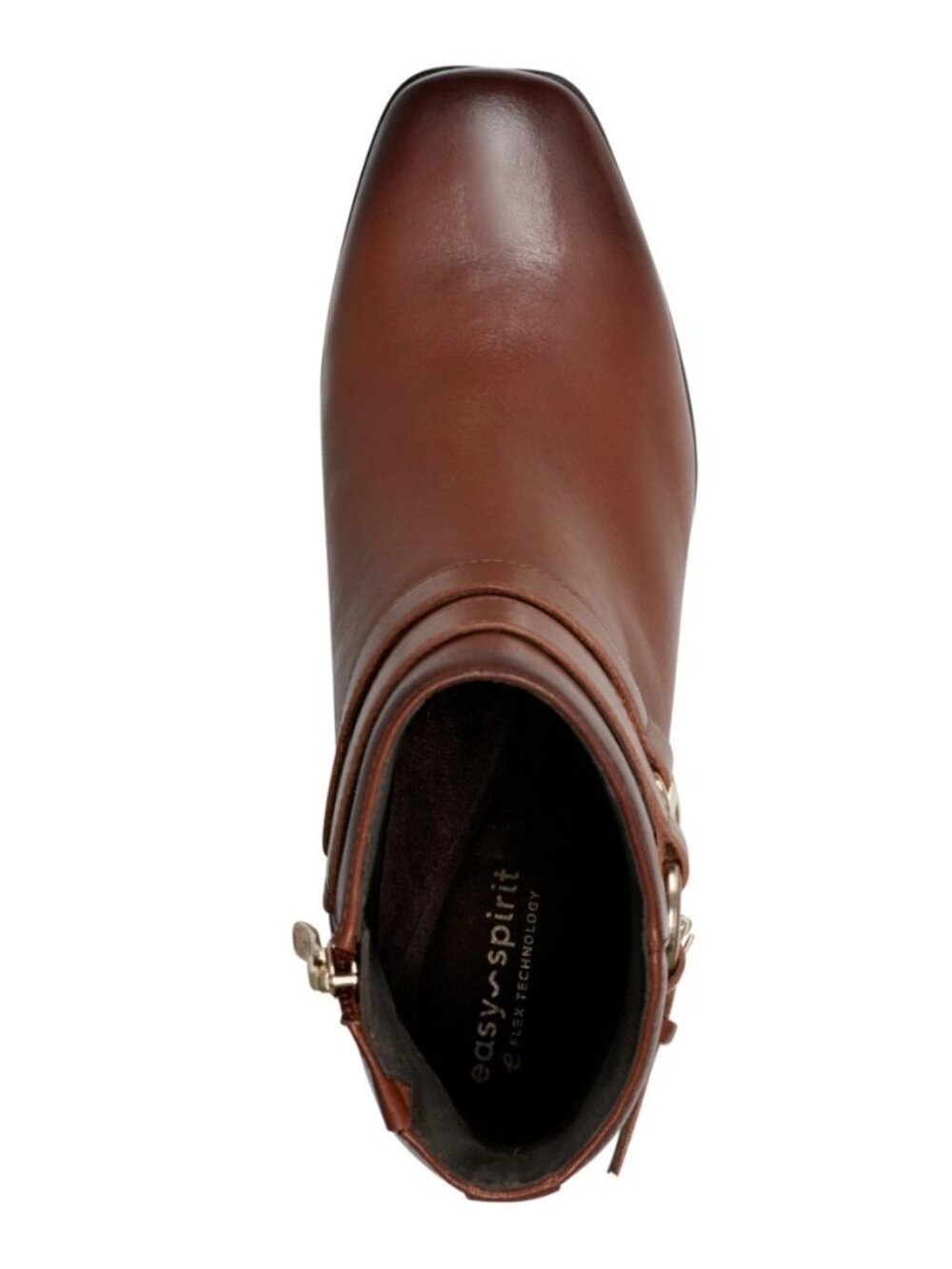 Easy Spirit Sarafina EFlex Block Heel Dress Booties - Cognac Leather Size 12M - Picture 3 of 4